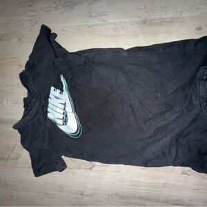 Nike Black Tee with White and Teal Graphic